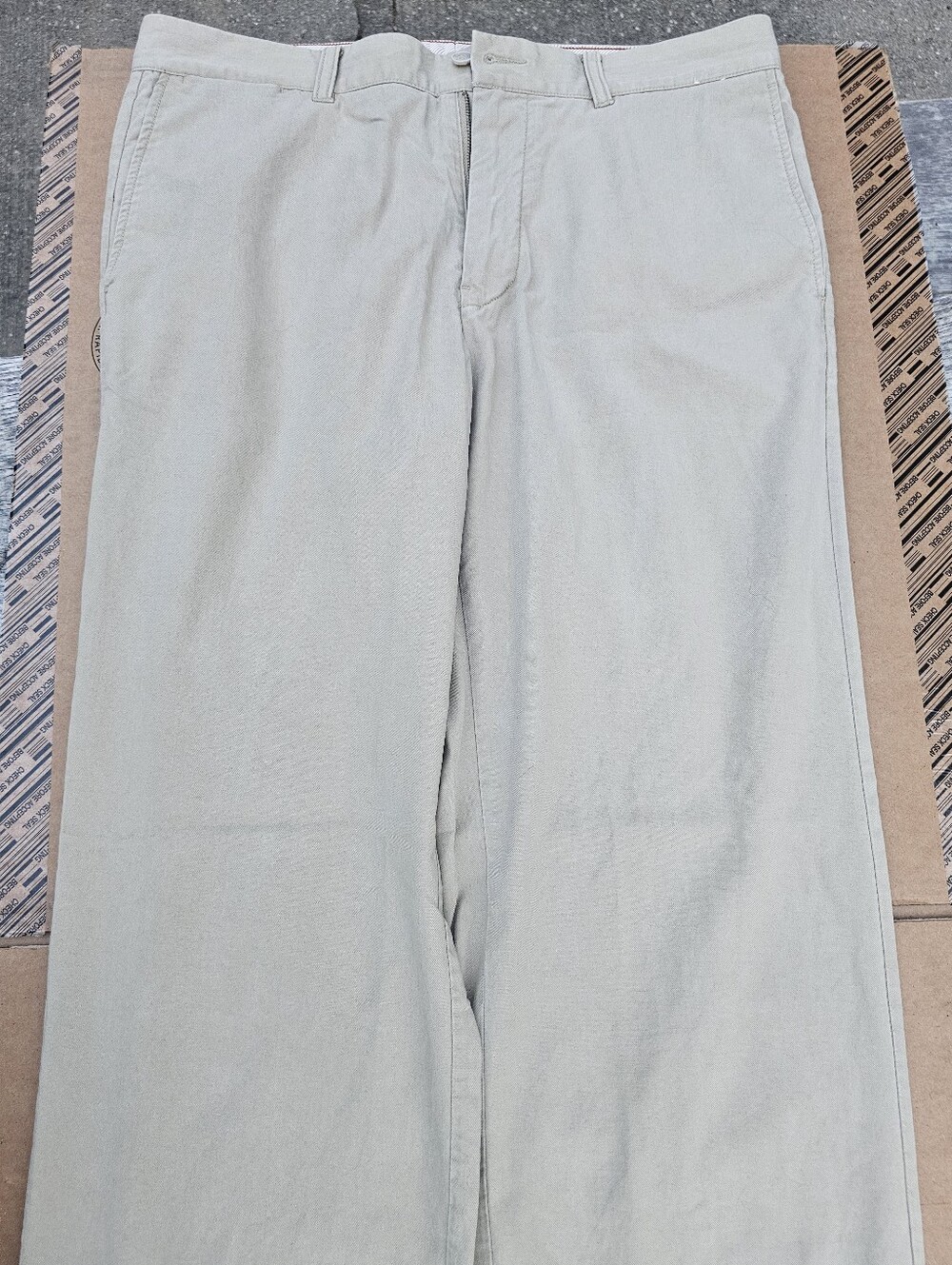 Tommy Bahama Boracay Island Chino Pants Ivory 35x34 Beige Marlin
